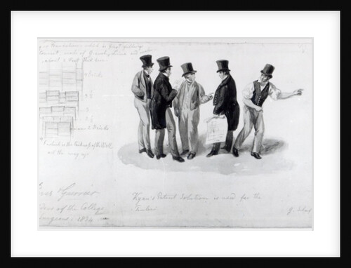 Builders, surveyors and architects at the building of the Royal College of Surgeons, 1834 by George the Elder Scharf