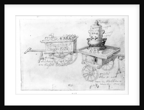 Gingerbeer and Hot Elder Wine stalls in Holborn, 1842 by George the Elder Scharf
