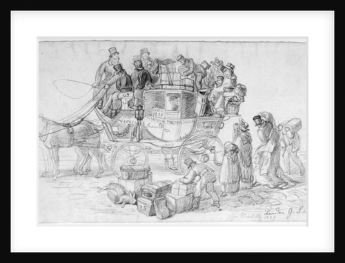 A West Country Mail Coach leaving Piccadilly, 1829 by George the Elder Scharf