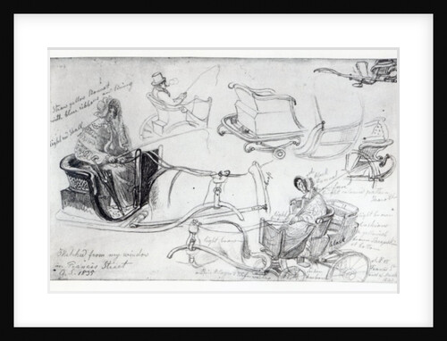 Pony and Traps on Francis Street, London, 1835 by George the Elder Scharf