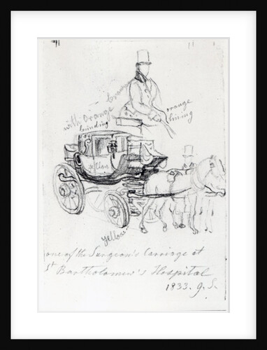 Surgeon's Carriage at St. Bartholomews Hospital, London, 1833 by George the Elder Scharf