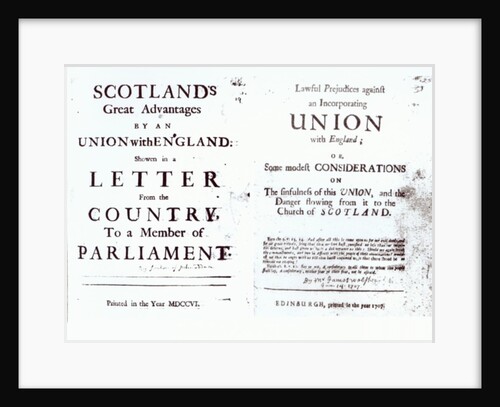 Pamphlets showing both sides of the Anglo-Scottish union debate, 1707 by English School