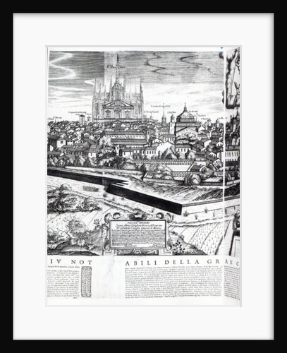 A Section of a Map of Milan, 1640 by Giovanni Battista Bonacina