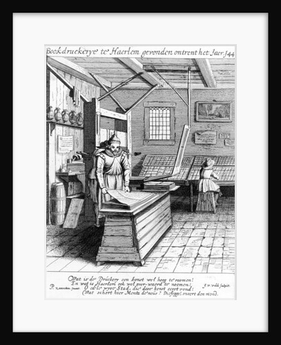 The Bindery of Laurens Janszoon Koster by Pieter Jansz (after) Saenredam
