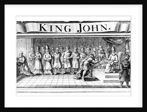 King John surrenders his crown to Pandulph Masca, Papal Legate, at Dover in May, 1213 by English School
