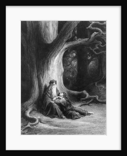 The Enchanter Merlin and the Fairy Vivien in the forest of Broceliande by Gustave (after) Dore