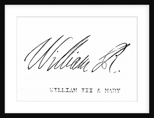 Signature of William III of England by English School
