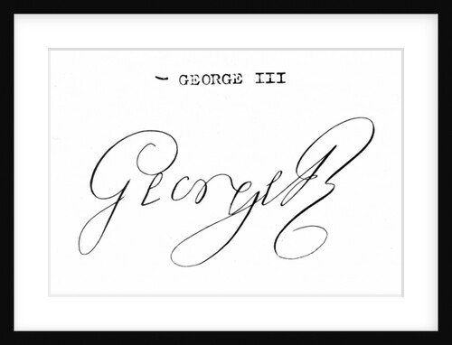 Signature of King George III by English School