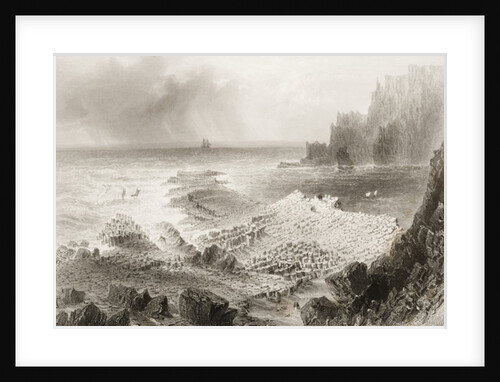 The Giant's Causeway from above, County Antrim, Northern Ireland by William Henry (after) Bartlett