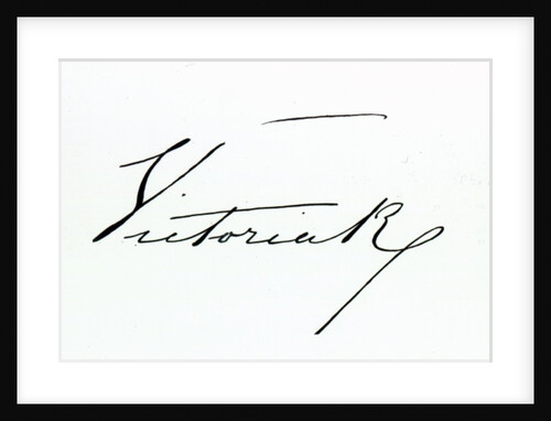 Signature of Queen Victoria (pen and ink on paper by Anonymous