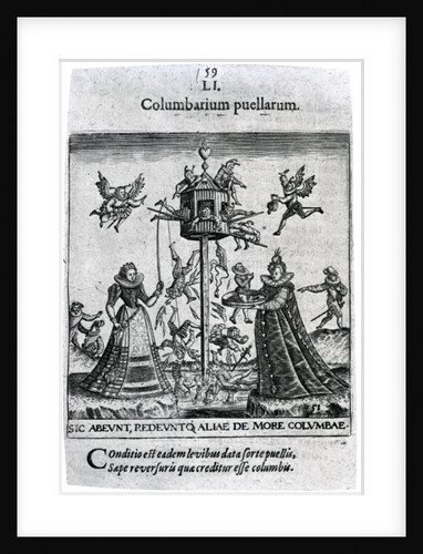 Columbarium puellarum from 'Proscenium vitae humanae Sive Emblematum secularium' by Theodore de Bry, 1627 by Theodor de Bry