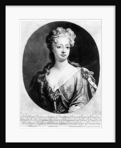 Sophia Dorothea, Queen of Prussia, engraved by John Smith, 1706 by Johann Leonhard (after) Hirschmann