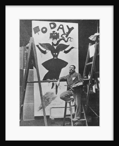 Dudley Hardy painting a poster for the magazine journal 'Today', c.1890s by English Photographer