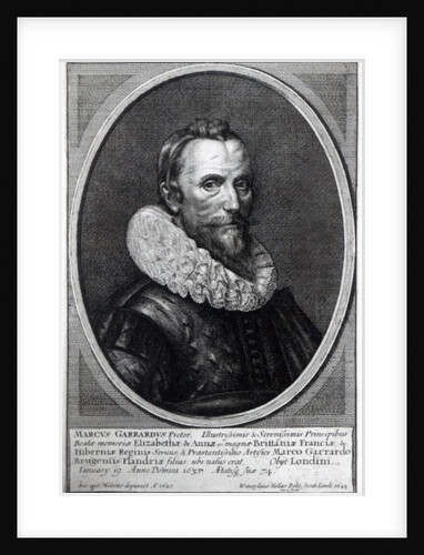 Self Portrait, engraved by Wenceslaus Hollar, 1644 by Marcus the Younger (after) Gheeraerts