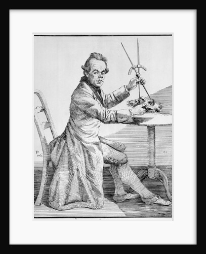 Self Portrait holding callipers over a mask, c.1768-70 by Thomas Patch