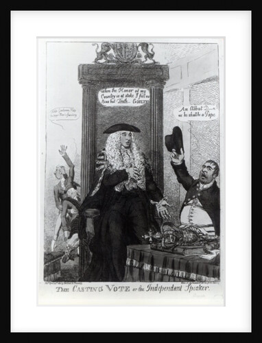 The Casting Vote, or the Independant Speaker, satirical cartoon showing then Prime Minister, Henry Addington, 1805 by English School