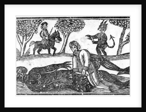 The Gelding of the Devil, an illustration from 'A Book of Roxburghe Ballads' by English School