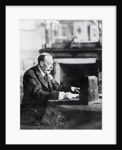 George V broadcasting his Christmas Message to the British Commonwealth and Empire, 1935 by English Photographer