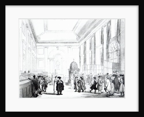 Bank of England, Great Hall by T. & Pugin A.C.(1762-1832) Rowlandson