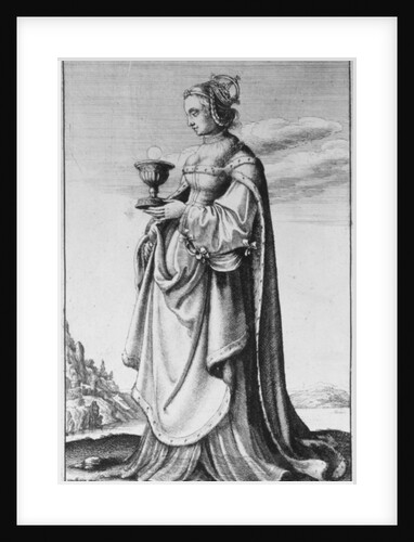 St. Barbara, etched by Wenceslaus Hollar, 1647 by Hans Holbein the Younger