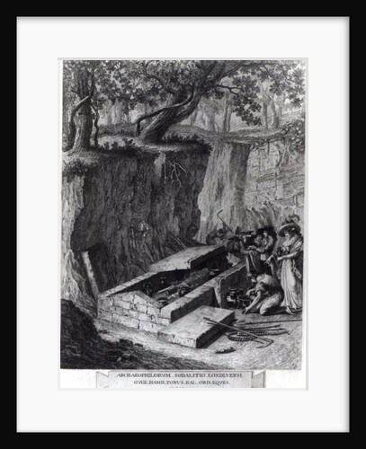 Tourists viewing the opening of an Ancient Tomb, c.1766 by French School