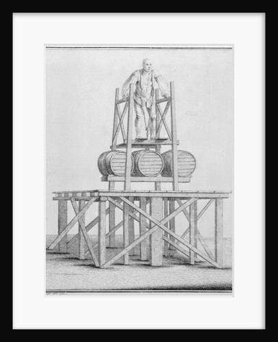 Thomas Topham the Strongman lifting water barrels weighing 1836lbs, 1741 by English School
