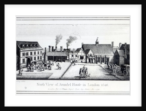 North View of Arundel House in London etched by Wenceslaus Hollar in 1646 and published in 1792 by Adam Alexius Bierling