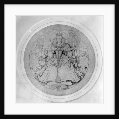 Design for the obverse of Queen Elizabeth I's Great Seal of Ireland, c.1584 by Nicholas Hilliard
