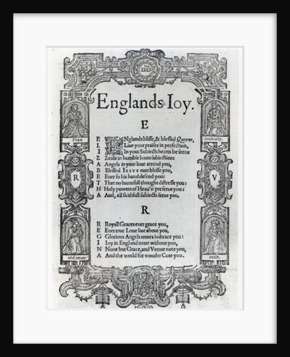 England's Joy by Richard Vennar, c.1602 by English School