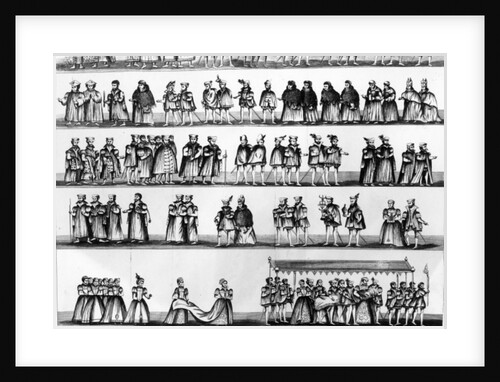Procession at the Christening of Prince Arthur, son of Henry VII, engraved in 1782 by English School