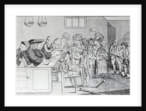 A Bond and Judgement, Sir John Fielding presiding over the Bow Street Court, 1779 by English School