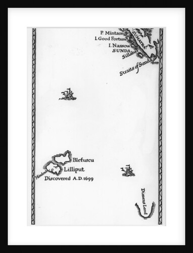 Map of Lilliput and Blefuscu by English School