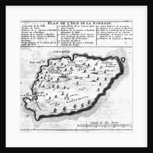Map of Barbados by French School