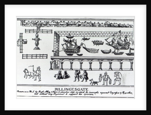 Billingsgate Market, London, after an original drawing from c.1598 by English School