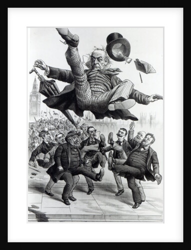 Gladstone being kicked out of parliament, c.1894 by Tom Merry