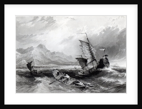 Termination of the Great Wall of China, Gulf of Pecheli by Thomas Allom