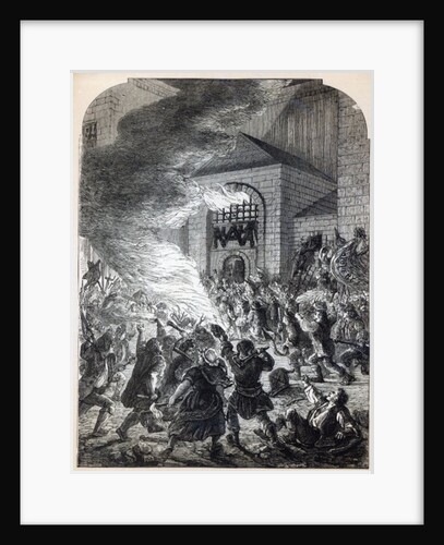 The 'No Popery' rioters burning the prison of Newgate in 1780 by English School