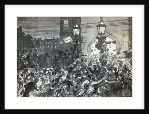 Bread Riot at the entrance to the House of Commons in 1815 by English School