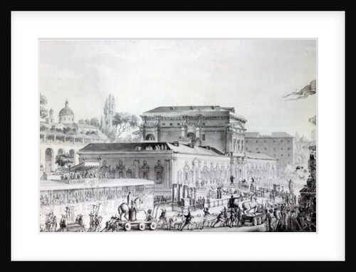 Antiquities found at Herculaneum being transported to the Naples Museum, c.1782 by Louis Jean Desprez