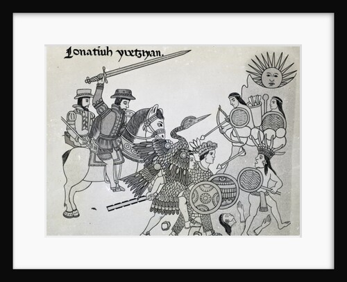 Fight between the Spanish and the Aztecs by Spanish School