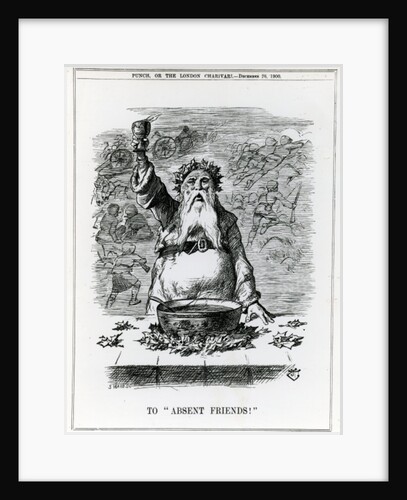 To Absent Friends!, a cartoon from 'Punch' magazine, December 26th 1900 by English School