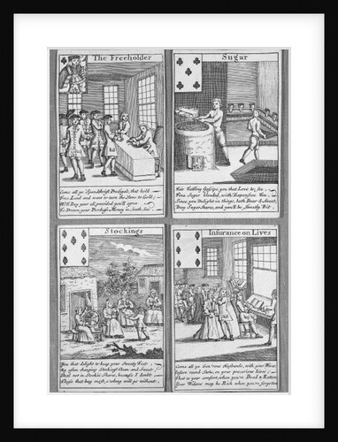 Playing Cards depicting current commercial ventures, c.1720 by English School