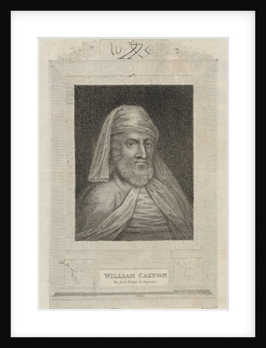 Portrait of William Caxton and his Printer's mark by English School