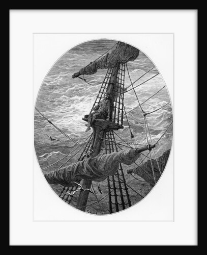The Mariner up the mast during a storm by Gustave Dore