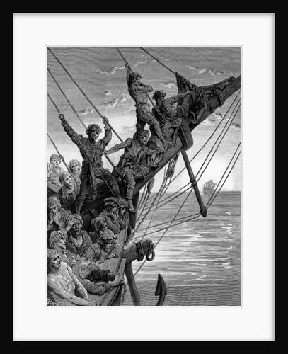 The sailors see in the distance a ghostly ship by Gustave Dore