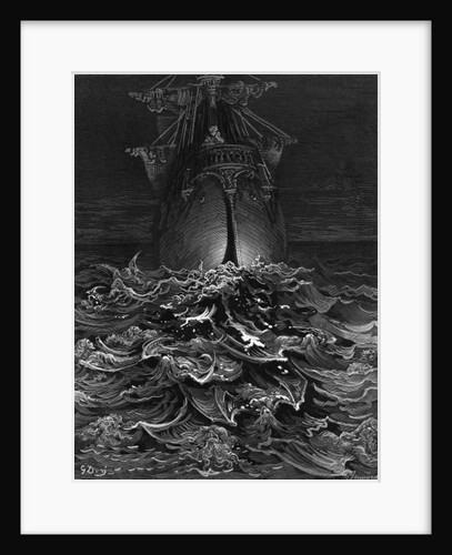 The Mariner gazes on the ocean and laments his survival while all his fellow sailors have died by Gustave Dore