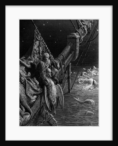 The Mariner gazes on the serpents in the ocean by Gustave Dore