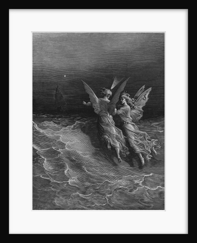 The two fellow spirits of the Spirit of the South Pole ask the question why the ship travels so swiftly without the help of wind or sea by Gustave Dore