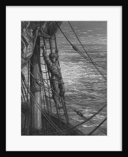The Mariner describes to his listener, the wedding guest, his feelings of loneliness and desolation while on the ship by Gustave Dore
