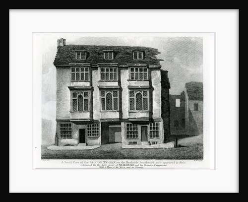 A South View of the Falcon Tavern, on the Bankside, Southwark, engraved by William Wise, 1811 by Frederick (after) Nash